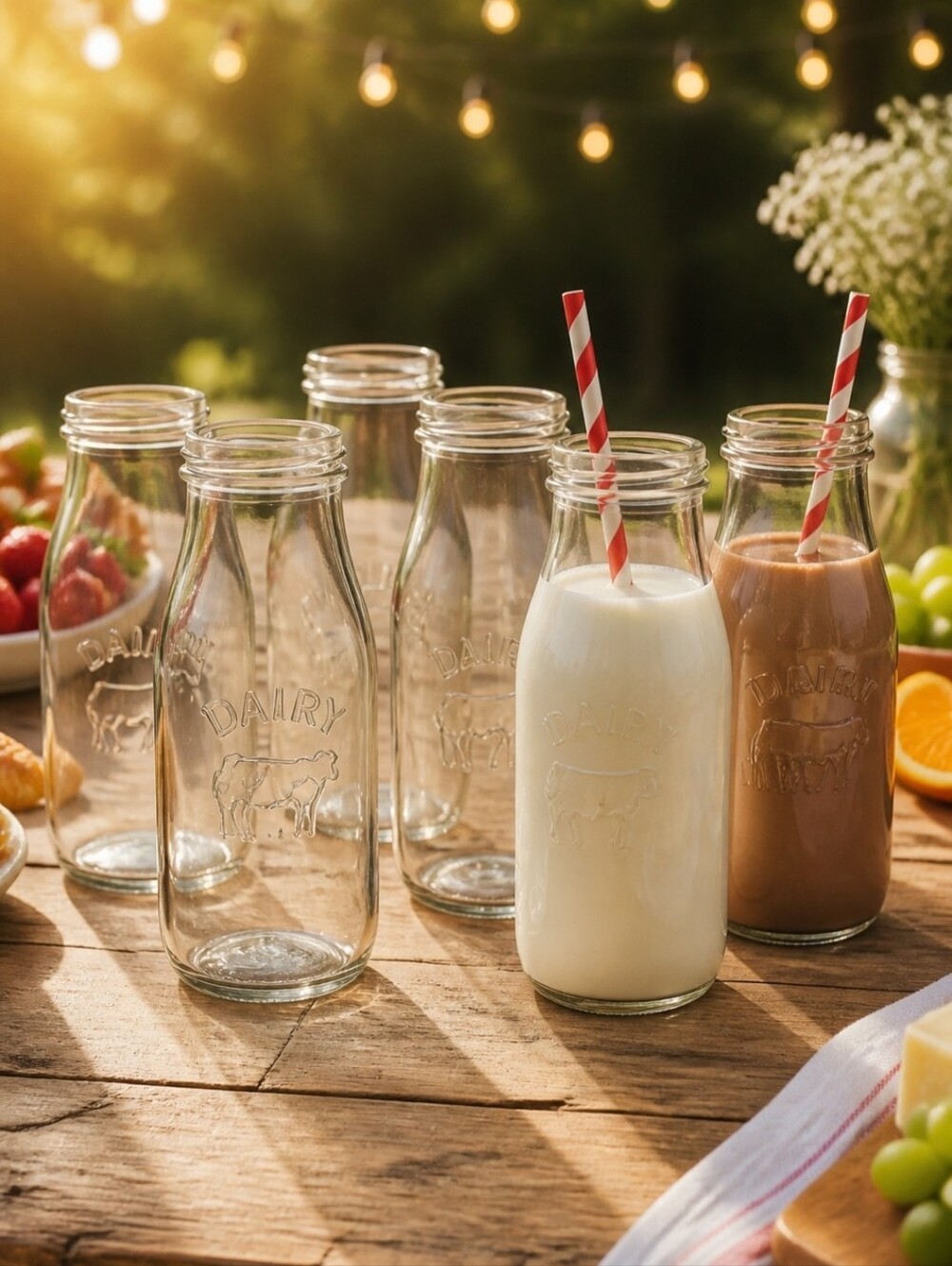 Circleware Country Milk Bottles Set Of 6 Drinking Glasses Home And Kitchen NOB
